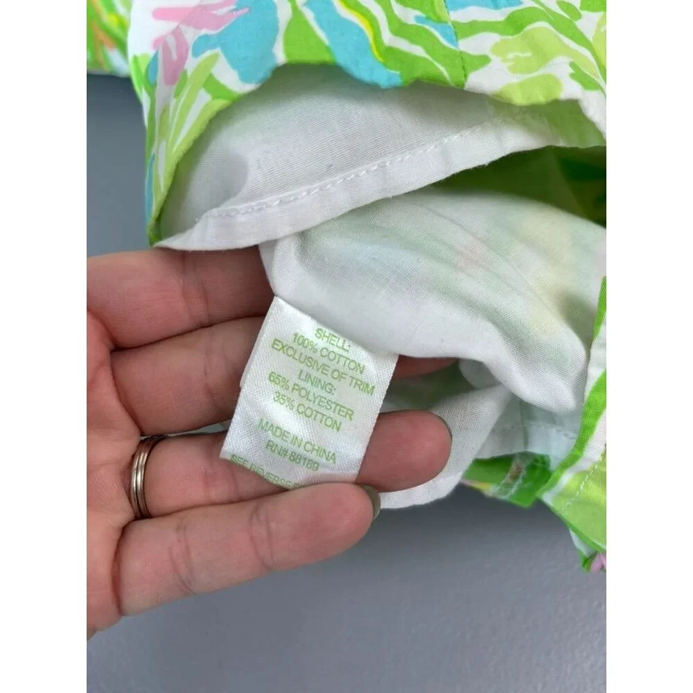 Lilly Pulitzer girls 12 green patterned sleeveless a-line‎ mini dress